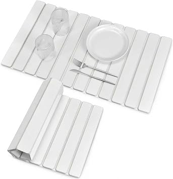 Large Stone Dish Drying Mats for Kitchen Counter, 28"L16"W, Fast Drying Collapsible Dish Drying Mat, Eco-Friendly Absorbent Diatomaceous Earth Mats for Dishes Bottles Cups, Match Any Countertop