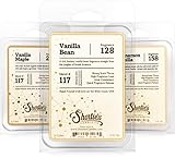 Shortie's Candle Company Vanilla Wax Melts Variety Pack - Vanilla Bean, Vanilla Maple, Cinnamon Vanilla - Formula 117-3 Highly Scented 3 Oz. Bars - Made with Natural Oils - Vanilla Warmer Wax Cubes