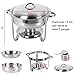 ROVSUN Gold Chafing Dishes for Buffet, 6QT 4 Pack Round Stainless Steel Chafing Dish Set with Lid Holder, Buffet Warmer Set for Parties, Christmas Gatherings, Catering Events, Weddings