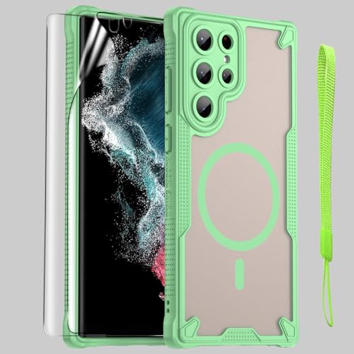 Htlhpxx for Samsung Galaxy S22 Ultra Magsafe Phone Case 6.8-inch-Green