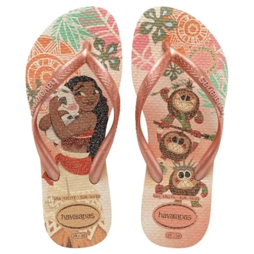 Chinelo Infantil Havaianas Slim Princesas Disney Menina (Rosa Clay, BR, Criança de 4 a 8 anos, Faixa Numérico, M, 23, 24)