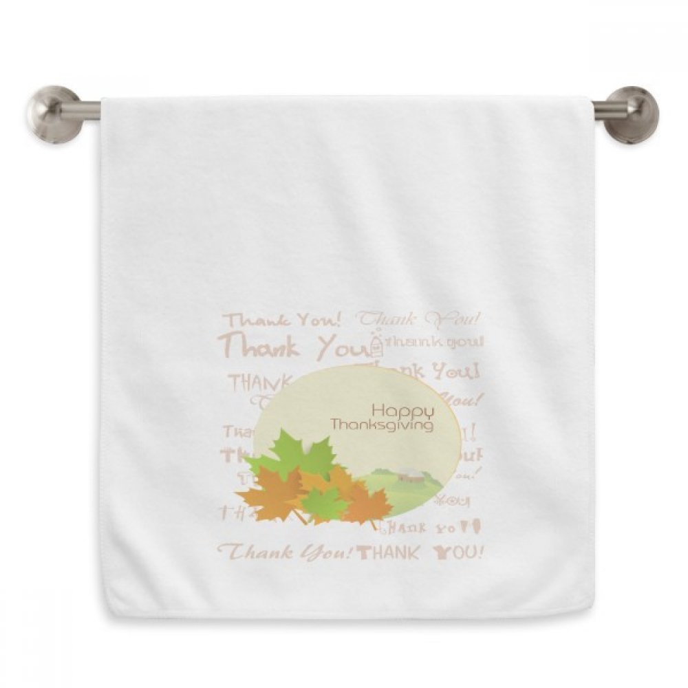 Serviette moelleuse Thanksgiving blanche 13x29 pouces motif cartoon débarbouillette