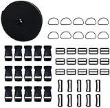 Hochwertige Materialien: Gurtbänder bestehen aus strapazierfähigem Nylon und sind so gewebt, dass sie glatt und nicht leicht zu gleiten sind. Die Schnallen kunststoff ist sehr langlebig und kann wiederverwendet werden.