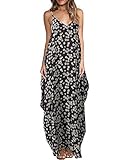 Vestidos mujer verano 2020, vestido largo sin mangas con cuello v, vestido playa mujer tirantes finos, fluido, fácil de limpiar y no fácil de desvanecer. Ligero, fácil de transportar, muy adecuado para viajar, etc. Buenos regalos para la esposa, novia, mamá.
