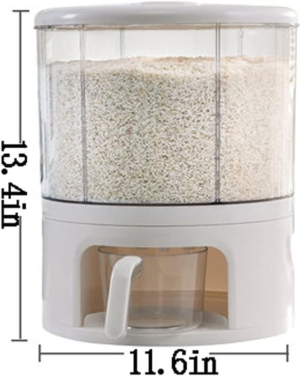 Rice Bucket Rice Dispenser Six-grid Rice Bucket Automatic Rice Separator Granary Storage Suitable for Rice Grain Flour Etc Food Container Storage (Size : B) (A) image 2