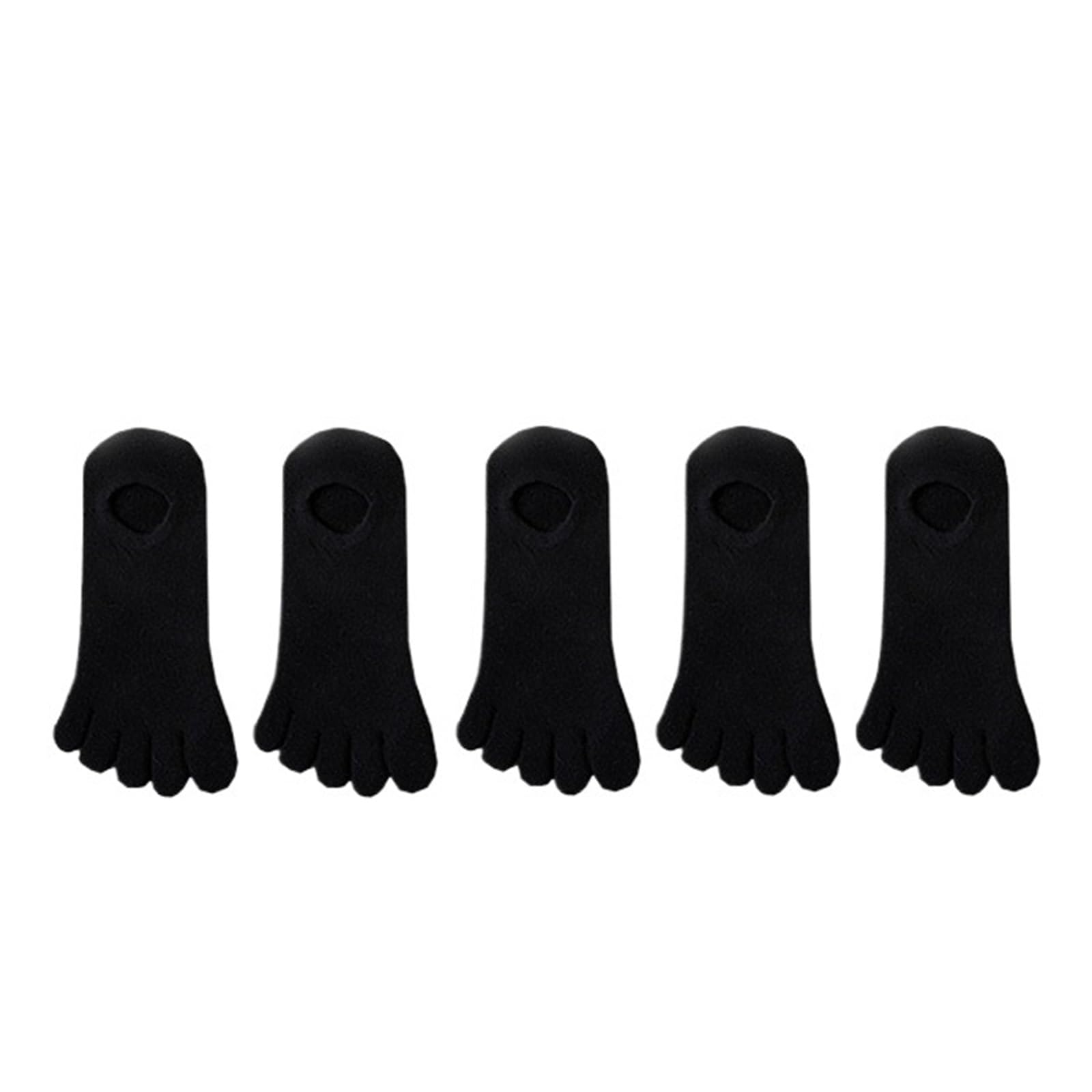 Calze con Dita 5 Paia di Calzini Estivi Invisibili da Donna in Cotone, Sottili, Morbidi, Traspiranti, a Dita(Black)