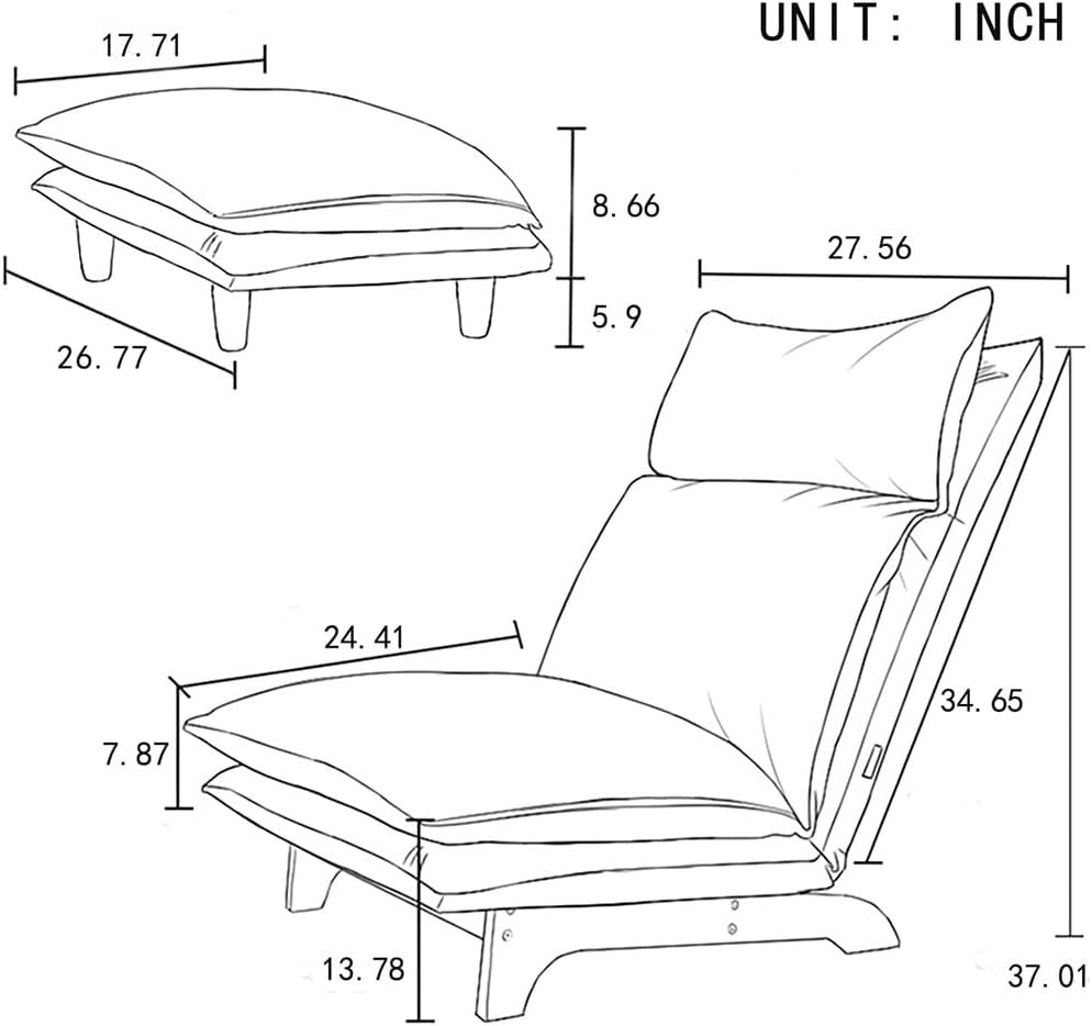 Lazy Sofa Balcony Leisure Chair Bedroom Foldable Reclining Single