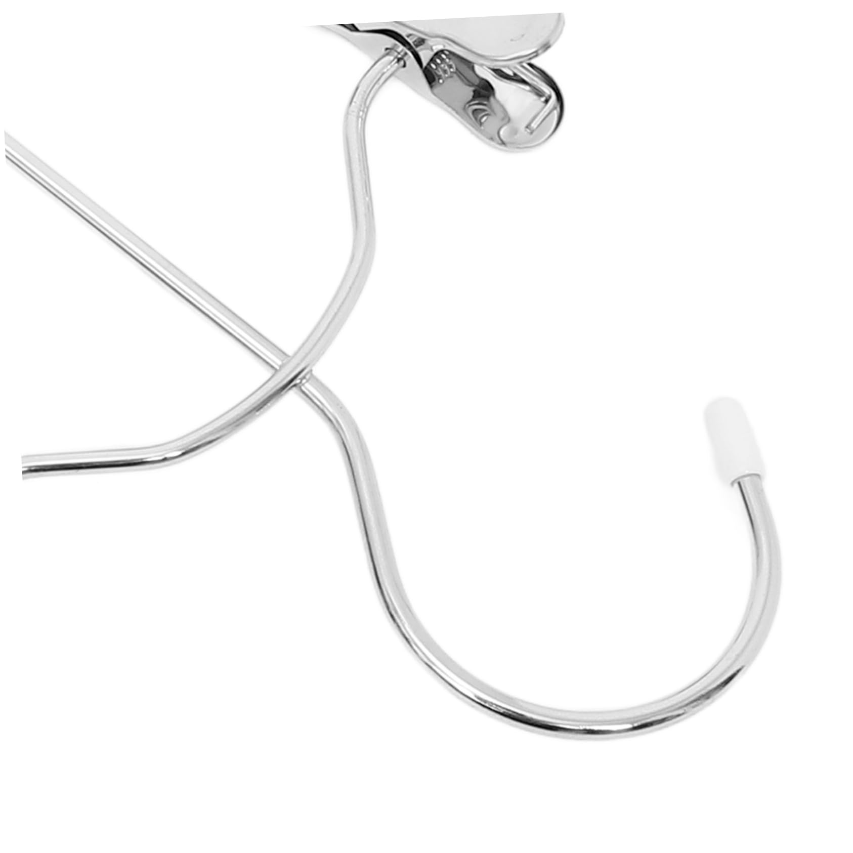 Pack 4-stöckiger Hosenbügel aus Manganstahl mit Clips Weiß