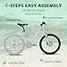 Ecarpat 24 inch Full Suspension Mountain Bike, 21-Speed Mountain Bicycle with Dual Disc Brakes, Steel Frame MTB Bike for Adult Mens Outdoor, Gray