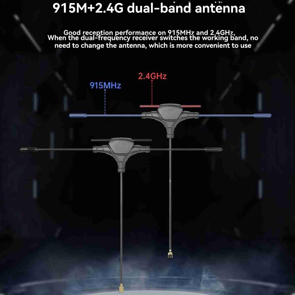 Ricevitore ELRS 915M/2,4G Dual-Band 100mW Modulo Ricevitore Gemini RX con Chip -C3 per Parti di Droni RC FPV Traversing
