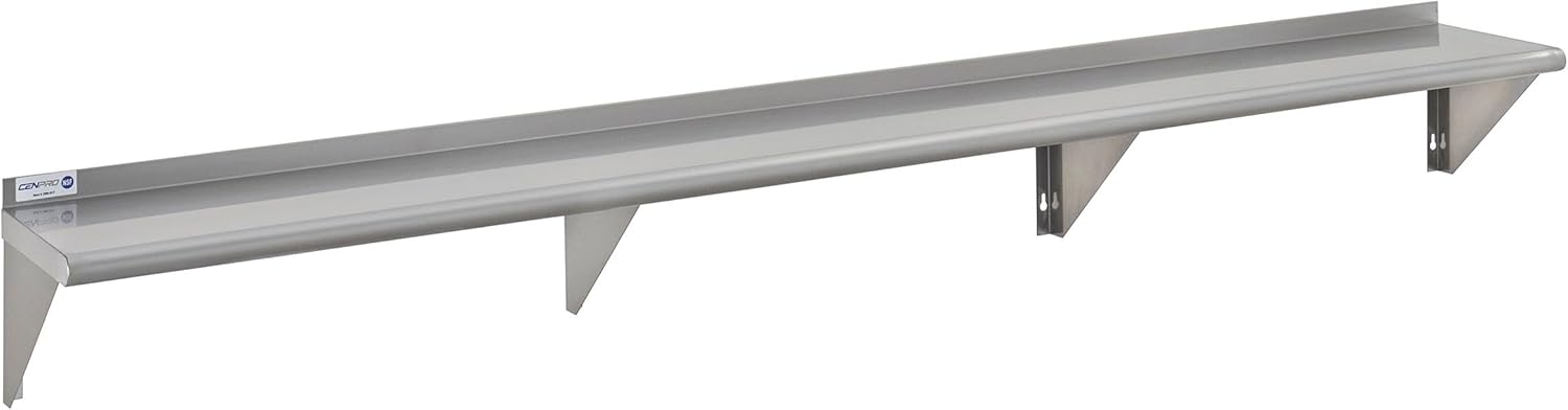 CenPro 29N-024 - Commercial NSF Solid, Stainless Steel Wall Shelf - 96" Wx15 D - 550 lb. Weight Capacity