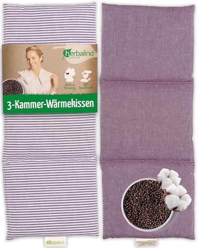 HERBALIND 3-Kammer Körnerkissen Aroma Wärmekissen Lavendelkissen - für...
