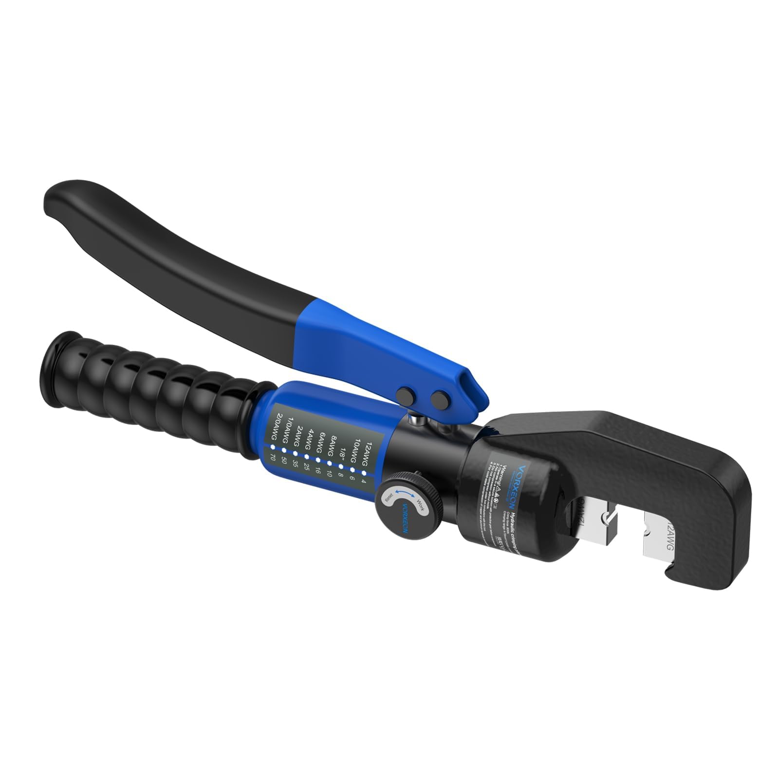 Pince A Sertir Hydraulique Electrique 4-70 Mm² 12 AWG À 2/0 AWG Pince À Sertir Pour Câbles De Borne Électrique Avec 9 Matrices Hexagonales Et Pince Coupe-câbles