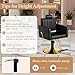 Black Salon Chair for Hair Stylist, Reclining Barber Chairs Barbershop Hair Stylist Chair w/Heavy Duty Hydraulic Pump, 360° Braiding Styling Hairdresser Chairs for Spa Home Euipment, Gold Black