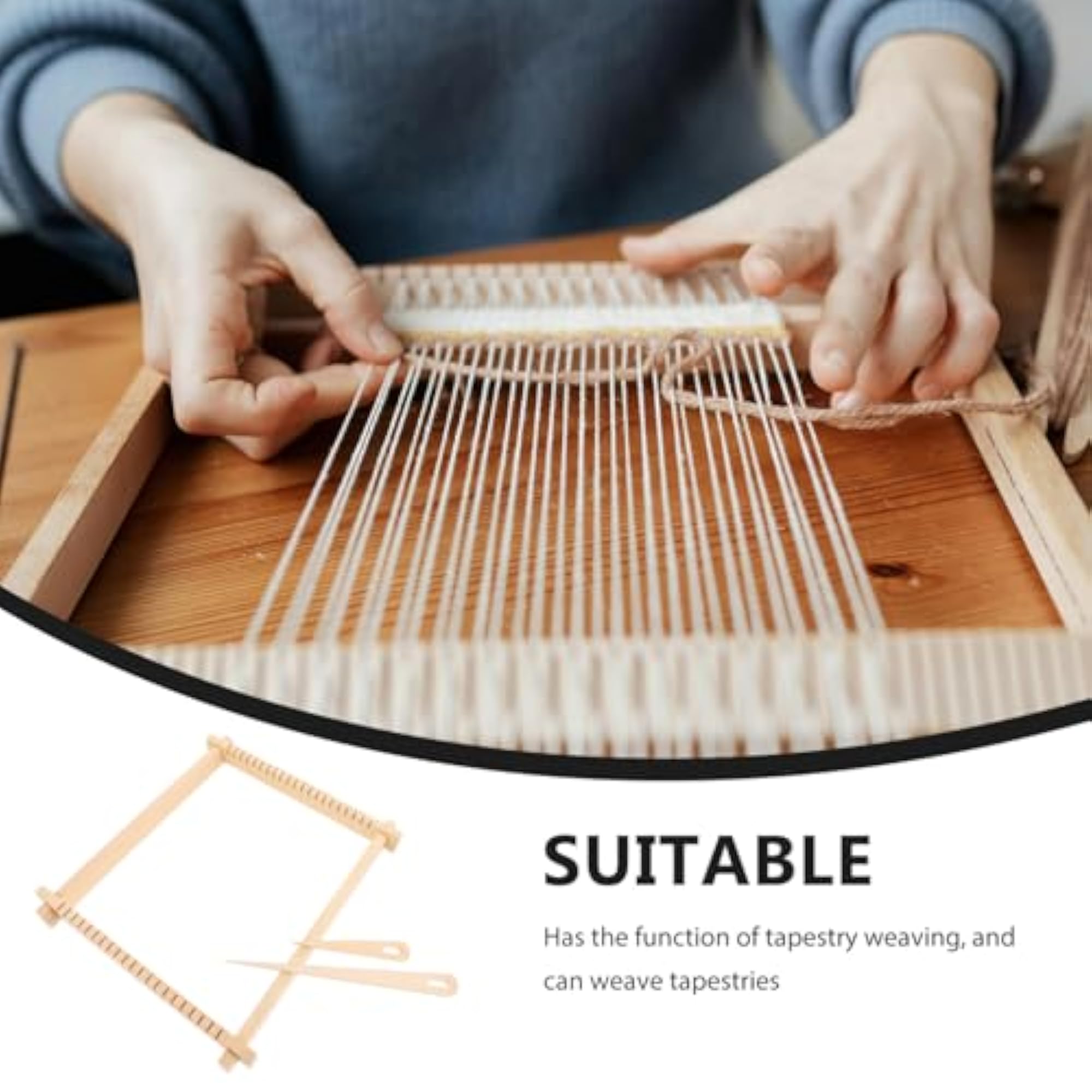 Wooden Frame Weaving Tapestry Kit for Blanket, Creative Toy
