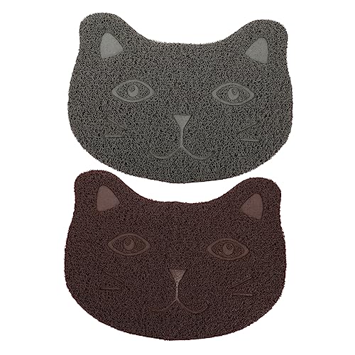 HANABASS 2個 猫砂マット nonslip マットペット 屋内 ゴミ ごみマット キャットフードパッド 猫ドッグフードパッド フードウォーター用ペットマット ペット給餌マット 猫マット 塩ビ