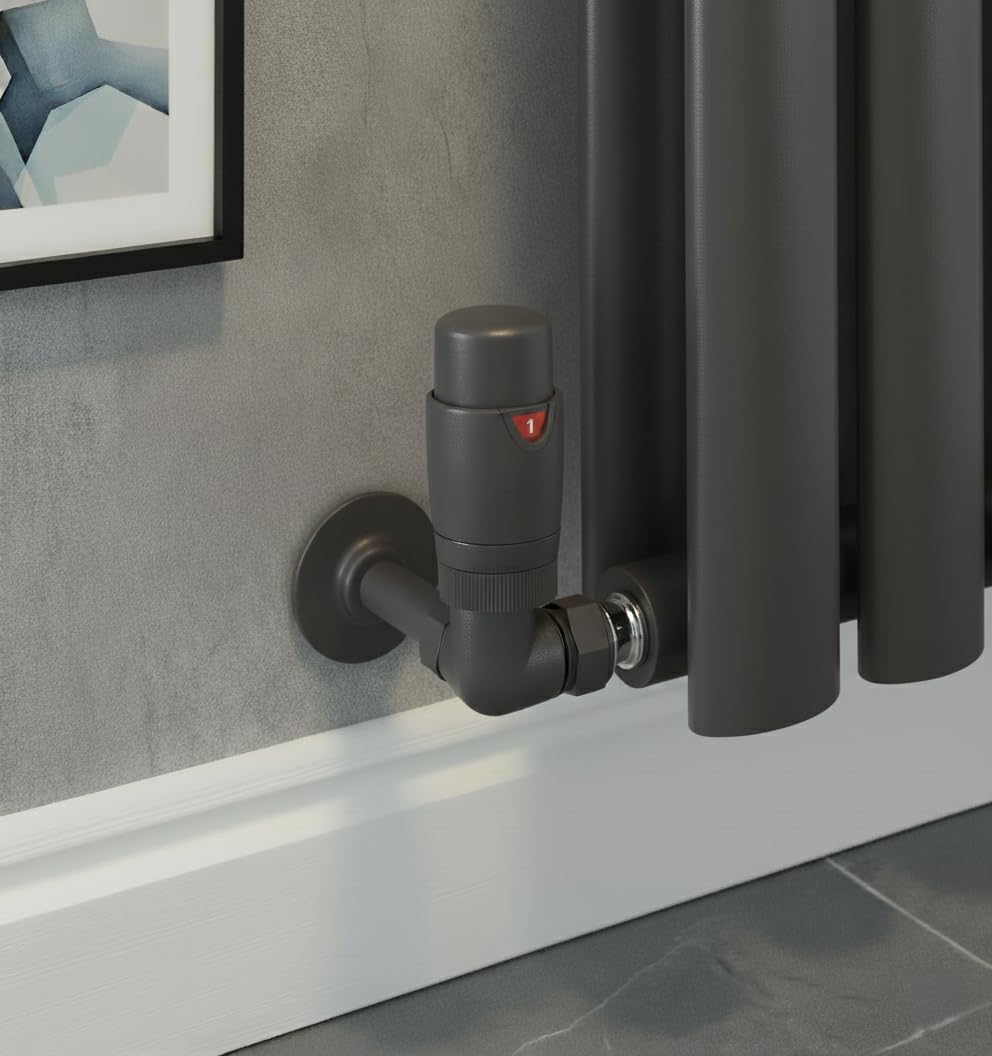 ZZ-3025/ZZ4031-A Valvola angolare termostatica antracite, 15mm PIPEWORK (STANDARD)