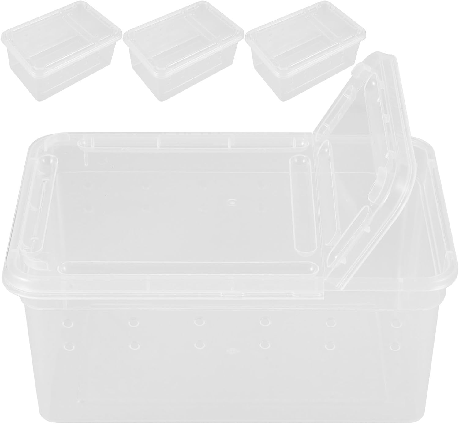 4pcs Portable Acrylic Terrarium Breeder Box with Observation
