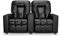 Poltrona do Papai Reclinável 2 Lugares Sala de Cinema Arsenal Manual PU Preto G23 - Encantum