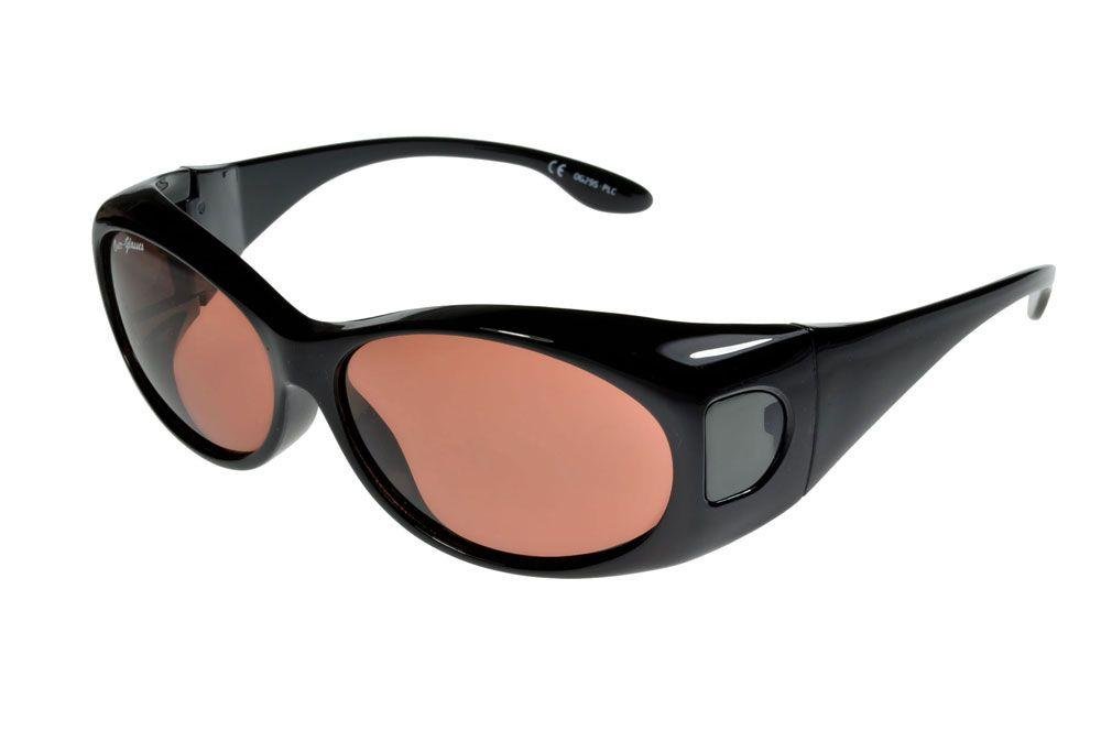 Over-Glasses Fit Piccola Slim Polarised Sunglasses Shiny-Black/Copper Small