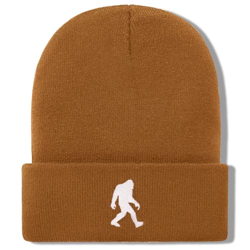 Image of Bigfoot Beanie for Men - Sasquatch Hat Winter Knit Cuffed Beanie for Women - Bigfoot Gifts for Christmas & New Year