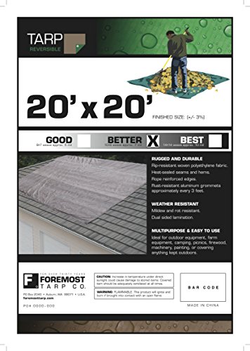 Dry Top 12020 Medium Duty Tarp, 20X20 Feet, Brown/Green #TOP3