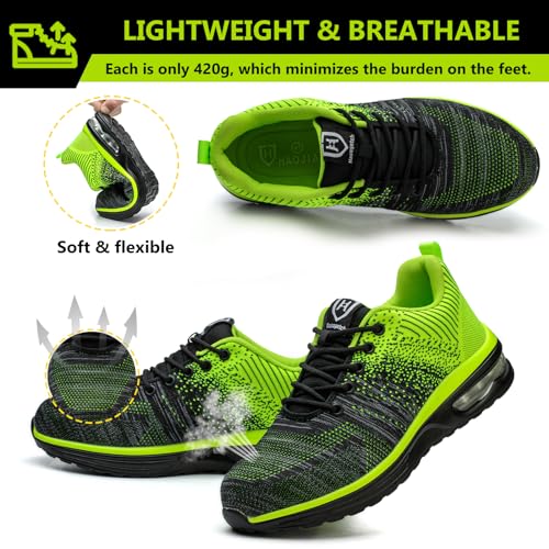 Image of Steel Toe Shoes for Men Women Lightweight Comfortable Work Shoes Indestructible Slip Resistant Safety Shoes for Construction