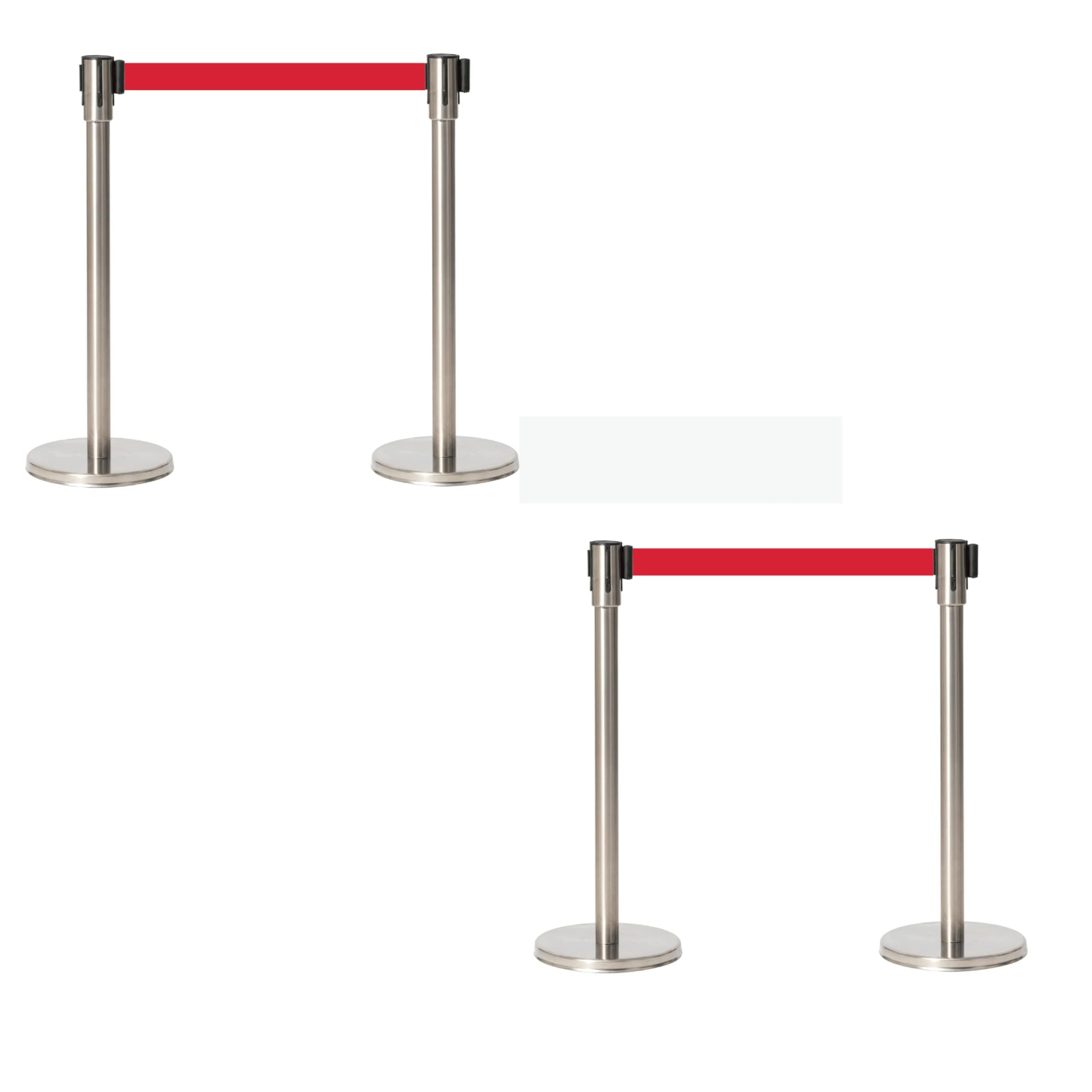 ポールパーテション ポール黒 ベルト赤4本セット Amazon.co.jp: ベルトパーテーション 4本セット ブラックポール