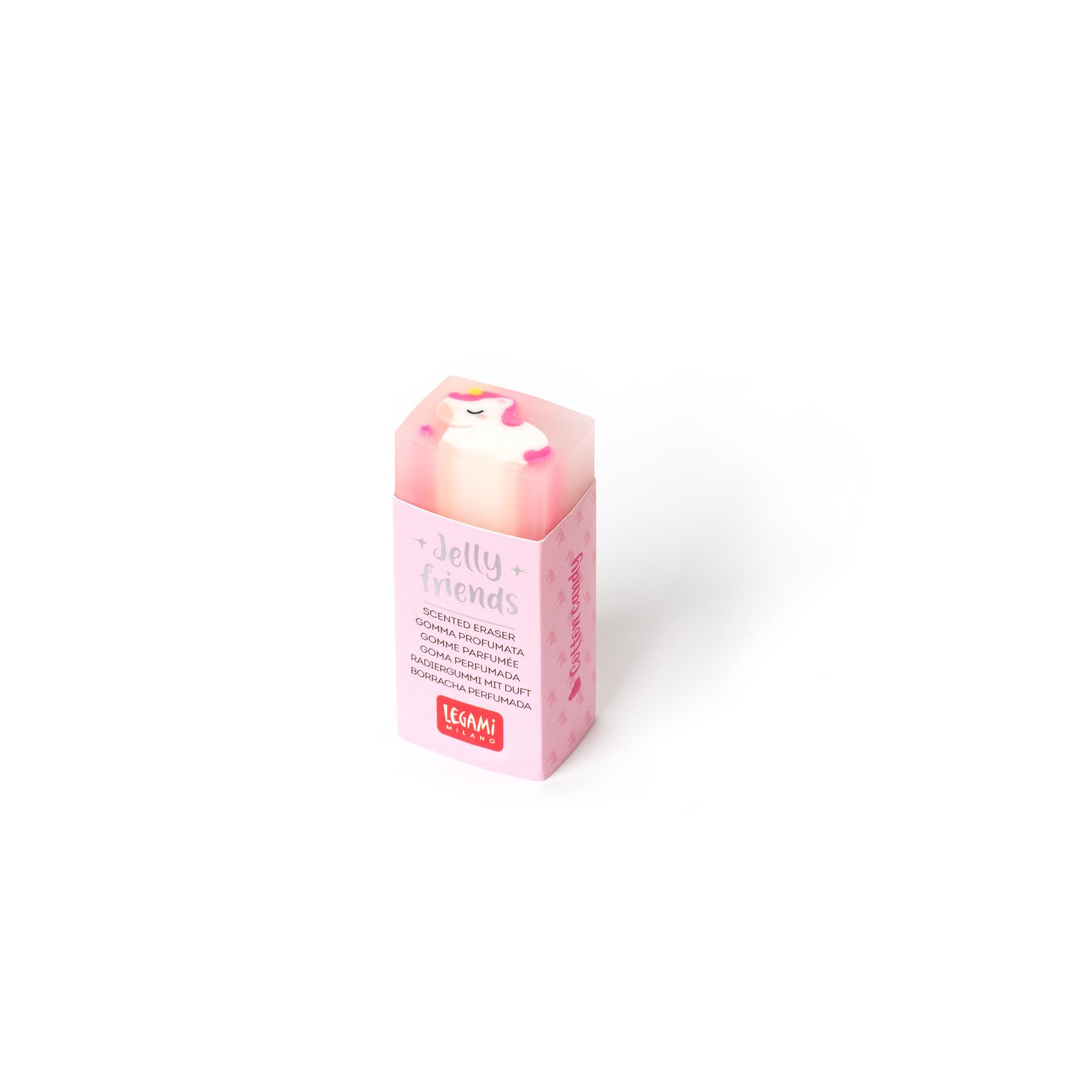 Legami - Gomma Profumata, Jelly Friends, 2,2x5 cm, Tema Unicorn, Aroma Zucchero Filato, Cancellatura Morbida e Pulita