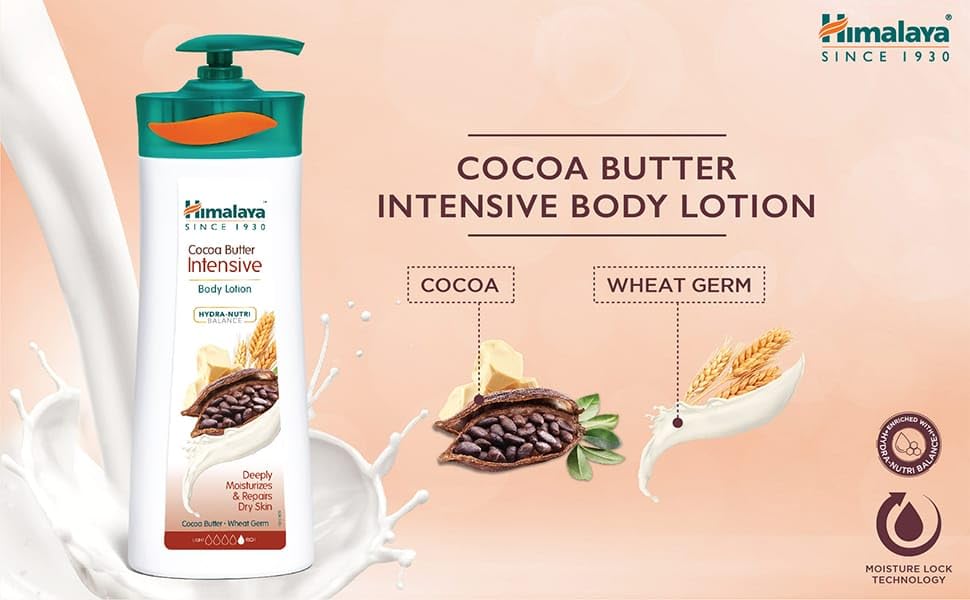 Image of Himalaya Cocoa Butter Intensive Body Lotion, Deeply Moisturizes & Repairs Dry Skin, with Wheat Germ 400ml pack of 1