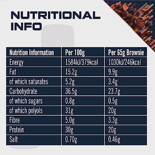 SCI-MX High Protein Chocolate Chip Brownie Box - 20g protein, 0.5g sugar + 246 calories per brownie - Pack of 12 x 65 g - Low Sugar - Pre / Post Workout Snack - No Palm Oil - Suitable for Vegetarians - Image 6