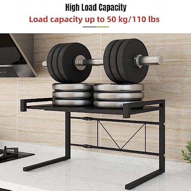 Kitchen Countertop Organizer Expandable Kitchen Organization Spice Storage Microwave Rack Table Shelf Stainless Steel Kitchen Storage Shelf Rack 2 tier Countertop Organizer for Kitchen Counter