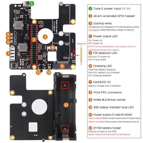 Arrêt sécurisé Raspberry Pi 5 avec onduleur Geekworm X1208 NVMe - 2