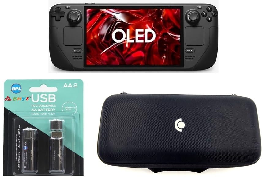 BHYS Valve Steam Deck 512GB OLED Version bundled with BPL USB Rechargeable Batteries and Steam Deck Carry Case (B0D4R6MJYJ) Amazon Price History, Amazon Price Tracker