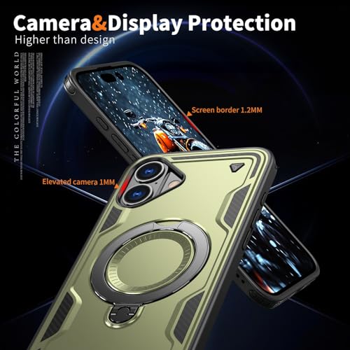 Coque iPhone 16 Plus avec anneau de support 360 et béquille invisible