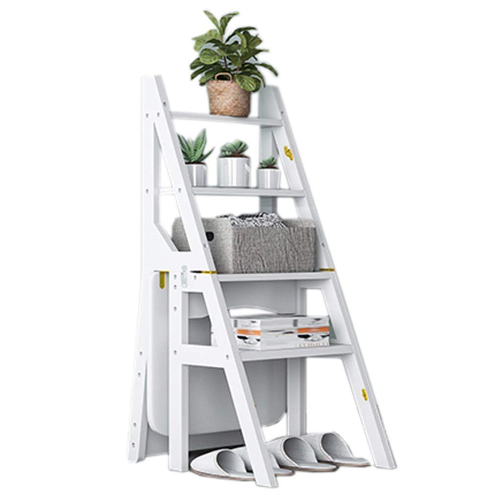 Zapatero y taburete plegable de 4 peldaños con soporte de seguridad para hogar