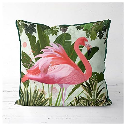 Trendigt nu rosa flamingo soffkudde överdrag flamingo tropisk dekor kuddöverdrag flamingo accent kudde djungel dekor tropisk trend för vardagsrum soffa linne 45 cm barn födelsedag