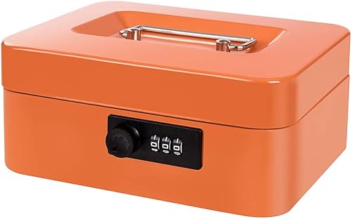 Miniatura 11 de Mini caja de efectivo con cerradura y ranura, pequeña caja de dinero con bandeja de dinero, alcancía de metal, caja de seguridad para jugadores de