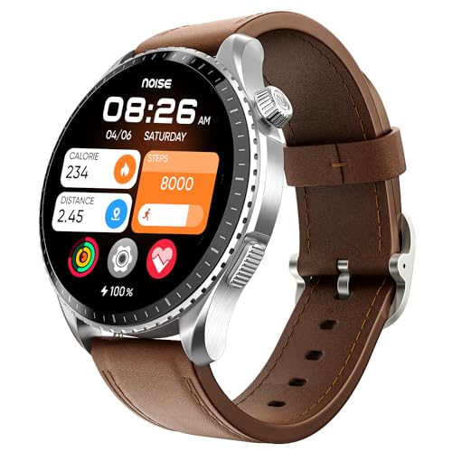 Noise Origin Smart Watch Smoothest UI Experience (New Nebula UI) & EN 1 Processor, 1.46 ApexVision AMOLED Display, Stainless Steel, Contour-Cut Design, Fitness Age, Fast Charging (Classic Brown)