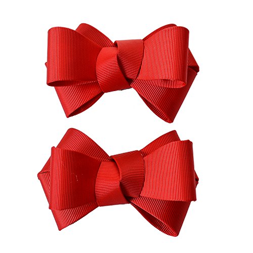 Pinces à chaussures nœud papillon rouge 7cm pour escarpins et ballerines