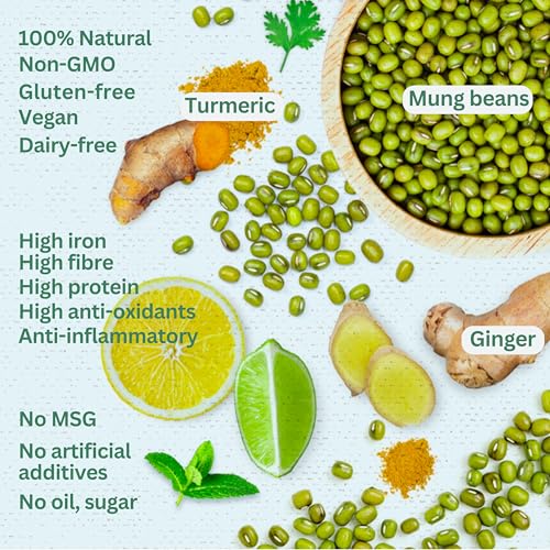 image for MOONG PANI Ginger, Lemon & Turmeric, Golden Vegetable Broth Soup Powde