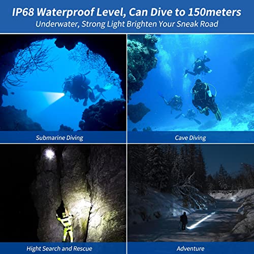 Orcatorch D511 Scuba Diving Flashlight, 2200 Lumens Dive Light With 8 Spot Degrees Beam, Underwater 150M Torch Ip68 Waterproof Submarine Lights Twist Switch For Under Water Deep Sea Cave At Night #TOP4