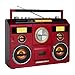 Studebaker Sound Station Portable Stereo Boombox with Bluetooth/CD/AM-FM Radio/Cassette Recorder (Red)