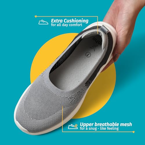Image of YOHO Knitted Slip-Ons for Women | Lightweight, Stylish & Casual Without Lace Sneakers for Woman | Extra Soft Insole & Shock Absorbing, Walking Loafer Shoes for Ladies SOS-113