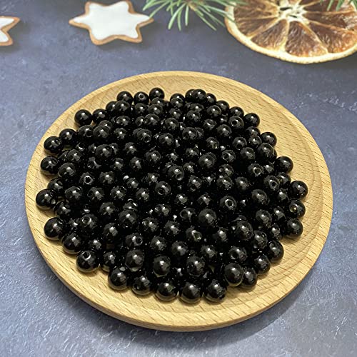 Pearl Beads,300 Pcs Craft Beads Loose Pearls 8Mm Round Spacer Beads For Earring Bracelet Necklace Key Chains Jewelry Diy Craft Making,Decoration And Vase Filler (8Mm, Black) #TOP2