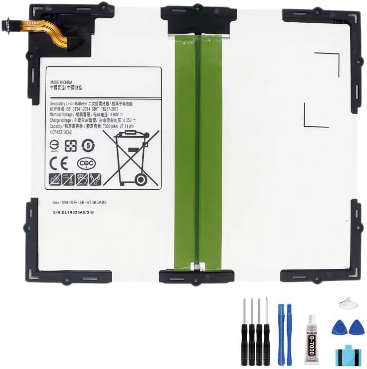 compatible For Samsung Galaxy Tab A 10.1 2016 T580 T585 T585C T580N 7300mAh 3.80V LCD Display Touch Screen Digitizer Full Assembly Screen battery EB-BT585ABE+Free Tools，For Tab A 10.1 T580 LCD
