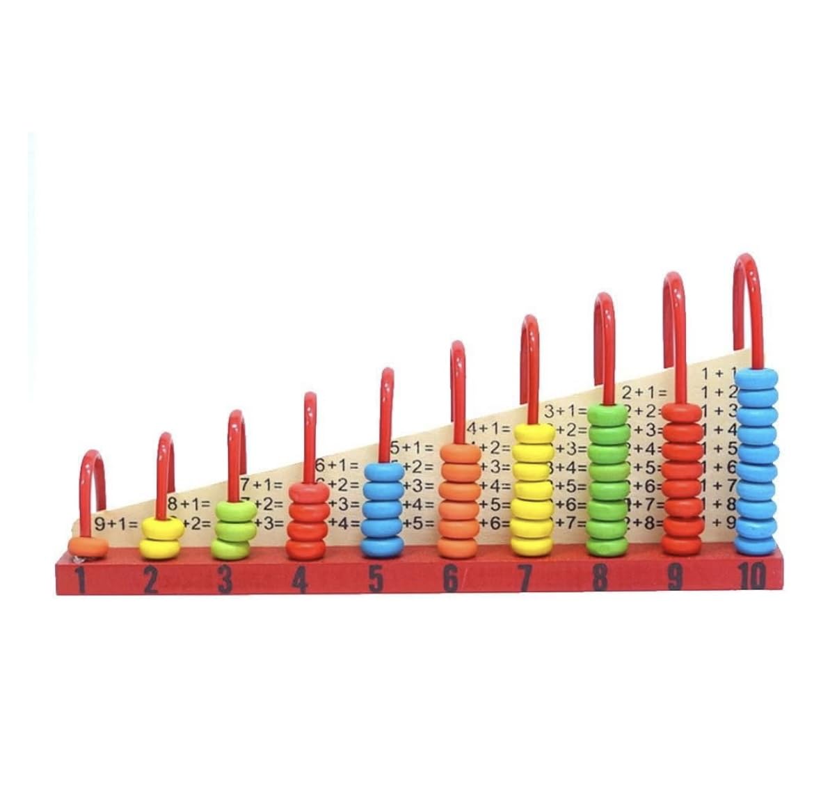 Wooden Math Learning 1+1 or Calculation Shelf Abacus, Educational Addition Counting Toy with Colorful Rings, Numbers 1-10-image-30