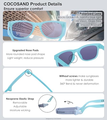 Image of COCOSAND Flexible Polarized Baby Sunglasses with Strap