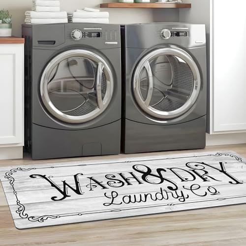 EYECY Farmhouse Laundry Room Rug Runner 20"x49" Non Slip