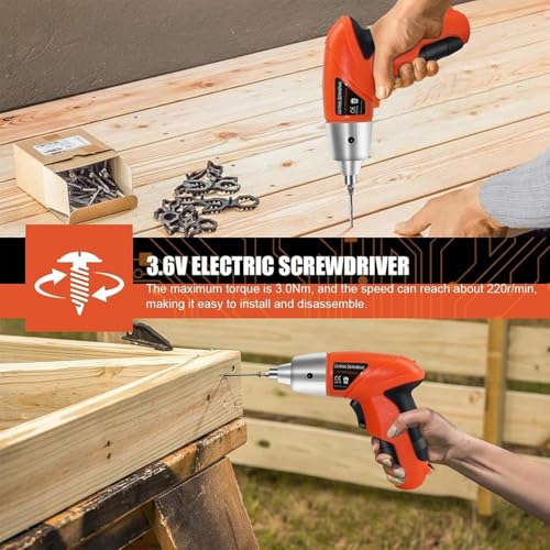 Image of 45 in 1 Wireless Screwdriver Drill Machine with Reversible Function for Home & DIY Use, Cordless Rechargeable Electric Screwdriver Set Tools Kit [[ 1Pcs, Multicolor ]]
